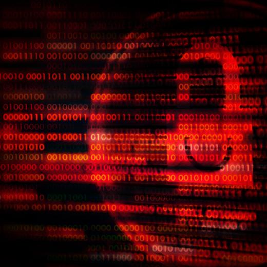 padlock broke by violent attack matrix style computer language binary data code. privacy breached by hackers and virus.