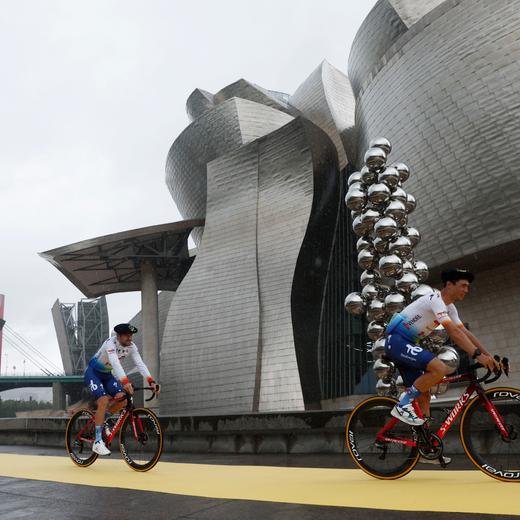 Cycling - Tour de France - Presentation of the teams in front of the Guggenheim Museum - Bilbao, Spain - June 29, 2023  Team TotalEnergie during the presentation REUTERS/Benoit Tessier