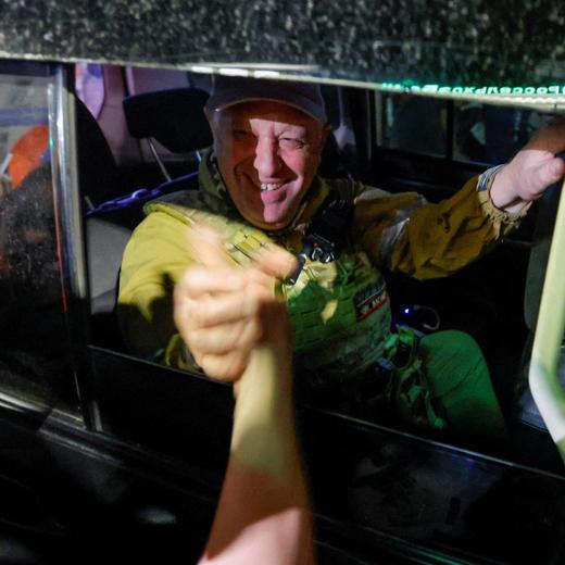 Le chef de la milice Wagner Prigojine à Rostov-sur-le-Don, le 24 juin 2023