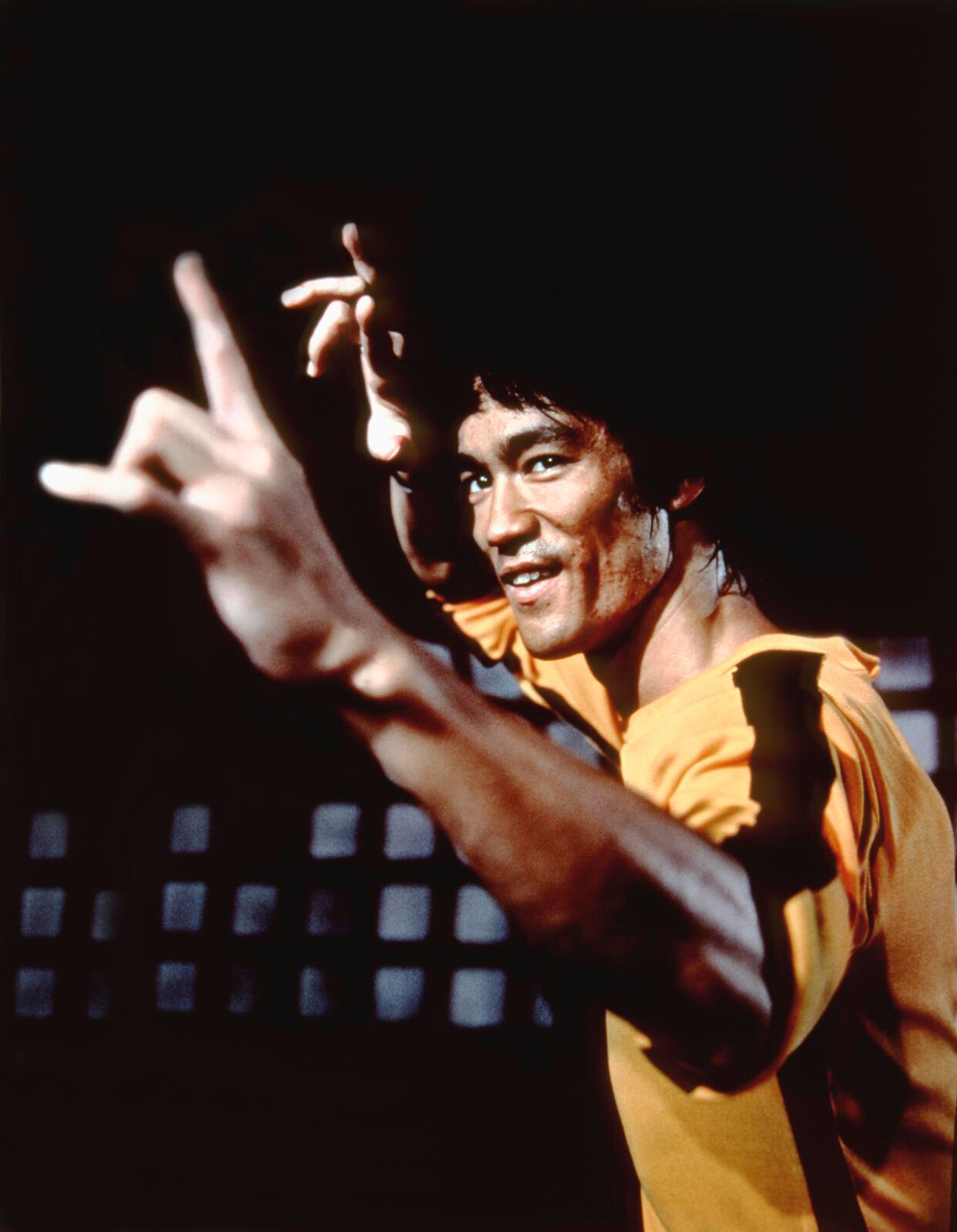 Chinese American martial artist and actor Bruce Lee on the set of Game of Death, written and directed by Robert Clouse. The film was released five years after Lee's death. (Photo by Concord Productions Inc./Golden Harvest Company/Sunset Boulevard/Corbis via Getty Images)