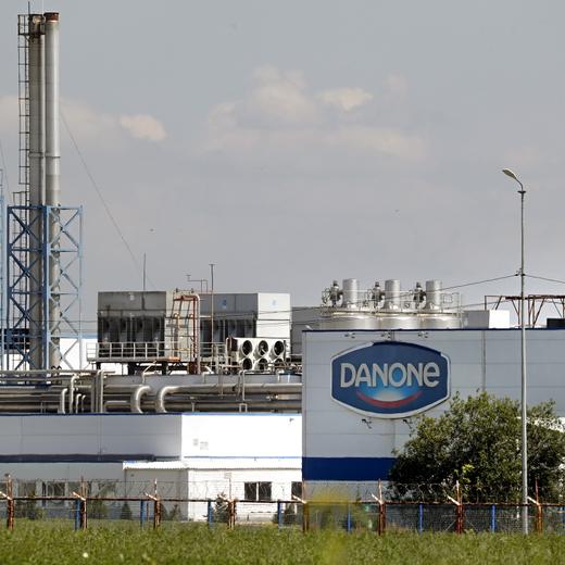 epa10751326 A view of the Danone plant in Chekhov, Moscow Region, Russia, 17 July 2023. According to a decree signed by Russian President Putin on 16 July, the Russian state has taken control of Danone Russia, a subsidiary company of French multinational food-products corporation Danone. Danone said in a statement that it was investigating the situation and it has 'taken note of the decision of the Russian authorities aiming at placing Danone Russia under temporary external administration'. EPA/MAXIM SHIPENKOV
