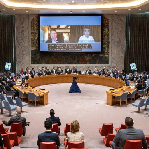 La session du Conseil de sécurité lors de laquelle Antonio Guterres et Jack Clark se sont exprimés.