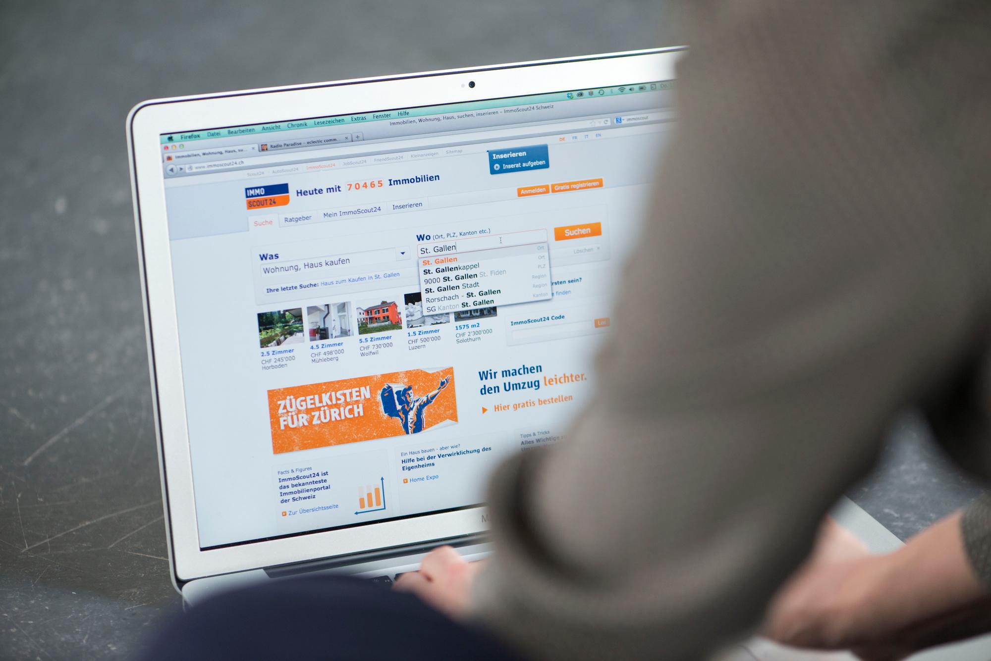 Internet: Auf der Internetseite von Immoscout.