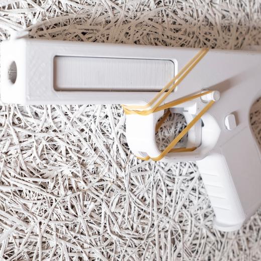 Arme imprimée en 3D. Ecole des sciences criminelles, Université de Lausanne, Suisse, le 07 juillet 2023.