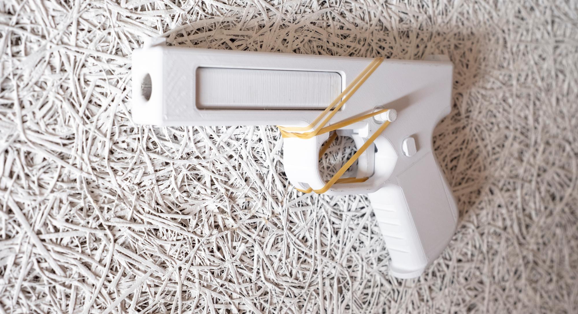 Arme imprimée en 3D. Ecole des sciences criminelles, Université de Lausanne, Suisse, le 07 juillet 2023.