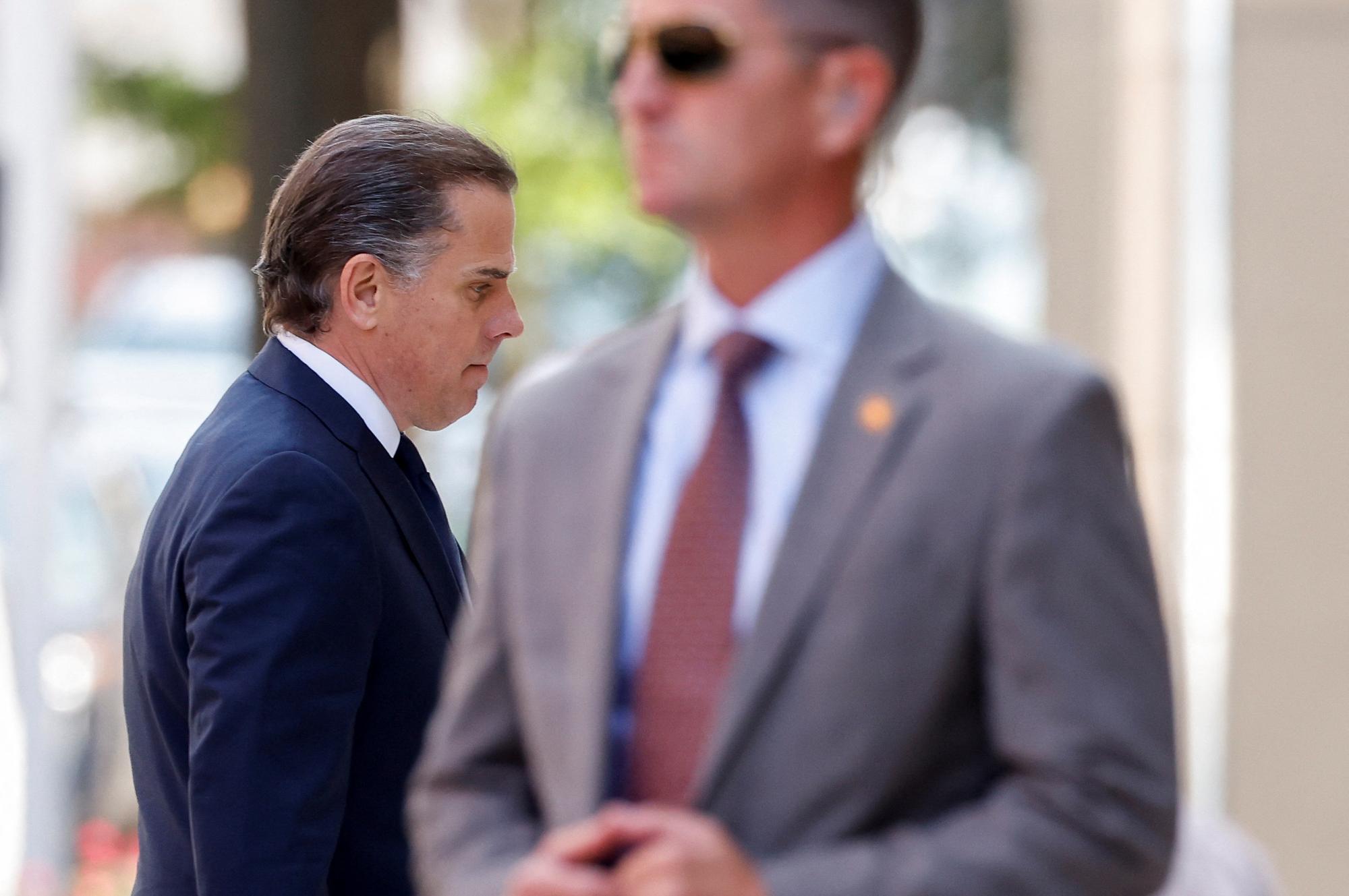 Hunter Biden, son of U.S. President Joe Biden, arrives at federal court to plead guilty to two misdemeanor charges of willfully failing to pay income taxes in Wilmington, Delaware, U.S., July 26, 2023. REUTERS/Jonathan Ernst