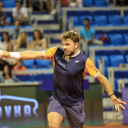 Croatia, Umag, 280723. Plava Laguna Croatia Open Umag. The match between the Swiss Stan Wawrinka and the Spaniard Roberto Carballes Baen. In the photo: Stan Wawrinka. Photo: Goran Sebelic / CROPIX Copyright: xxGoranxSebelicx carballes_wawrinka8-280723