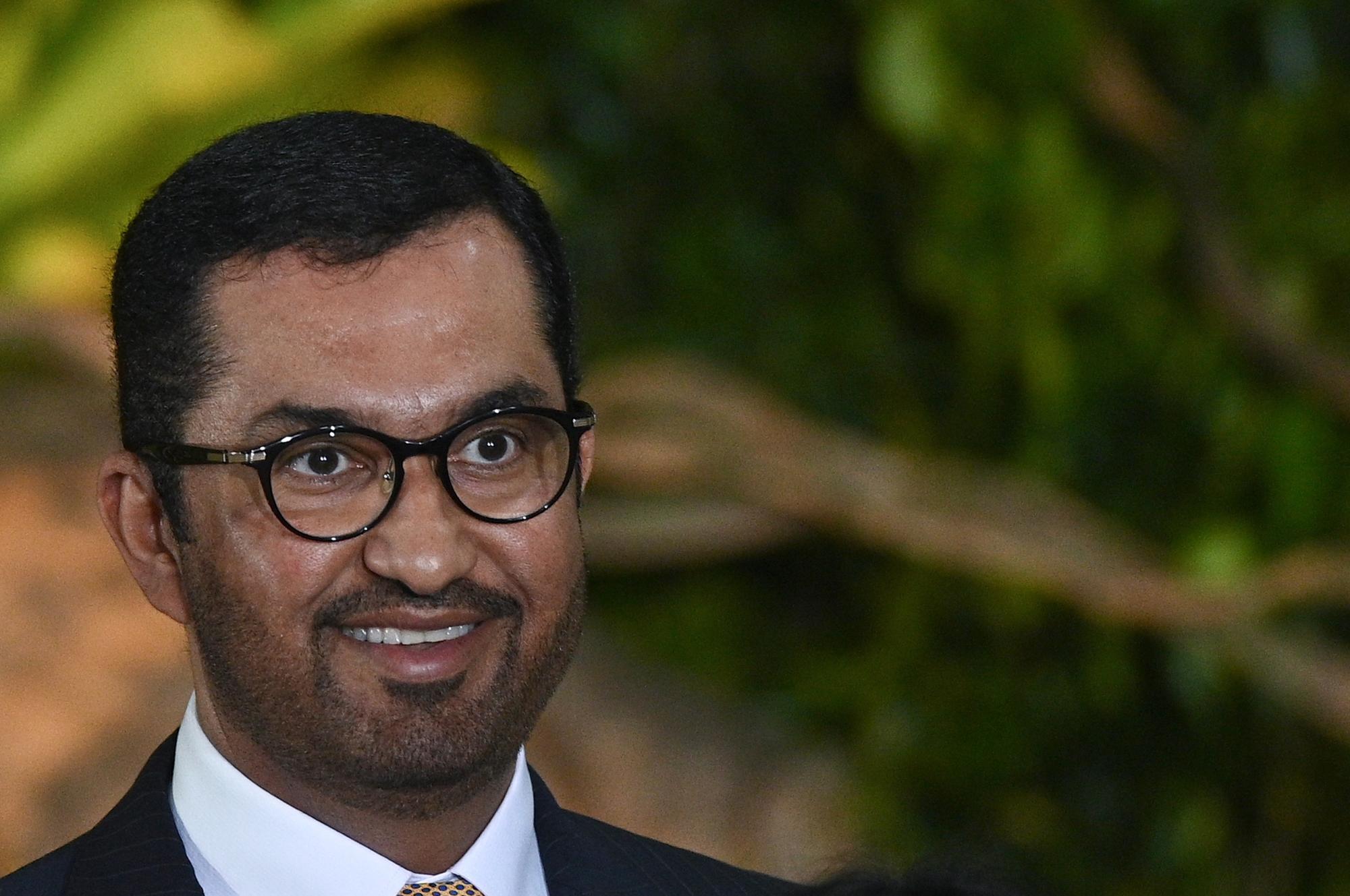epa10791920 The President of the 28th Conference of the Parties (COP28), the official meeting of the Parties to the United Nations Framework Convention on Climate Change (UNFCCC), Sultan Ahmed al-Jaber, participates in the activities during the second day of the Amazon Summit in Belem, Brazil, 09 August 2023. The second and final day of the Amazon Summit began with the participation of invited countries from Africa, Asia, Europe and America. The eight partners of the Amazon Cooperation Treaty Organization (OTCA) will share a table with representatives of Indonesia, the Republic of the Congo and the Democratic Republic of the Congo, also holders of large areas of tropical forest. EPA/Andre Borges