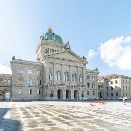 Das Bundeshaus, fotografiert am Mittwoch, 15. Maerz 2023 in Bern. Im Jahr 2023 feiert die Schweiz 175 Jahre Jubilaeum der Bundesverfassung. (KEYSTONE/Christian Beutler)