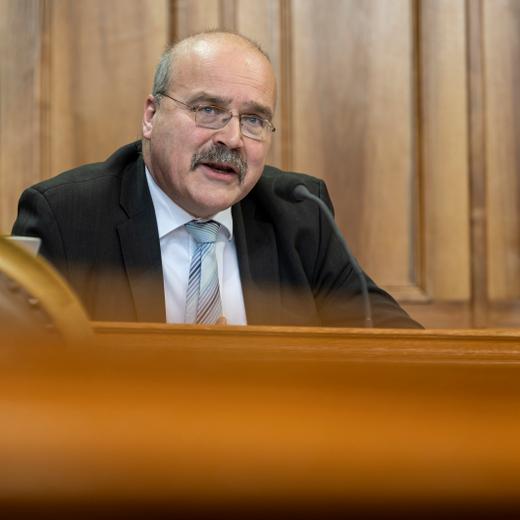 Philippe Bauer, FDP-NE, spricht zur Kleinen Kammer, an der Fruehjahrssession der Eidgenoessischen Raete, am Dienstag, 7. Maerz 2023 im Staenderat in Bern. (KEYSTONE/Alessandro della Valle)