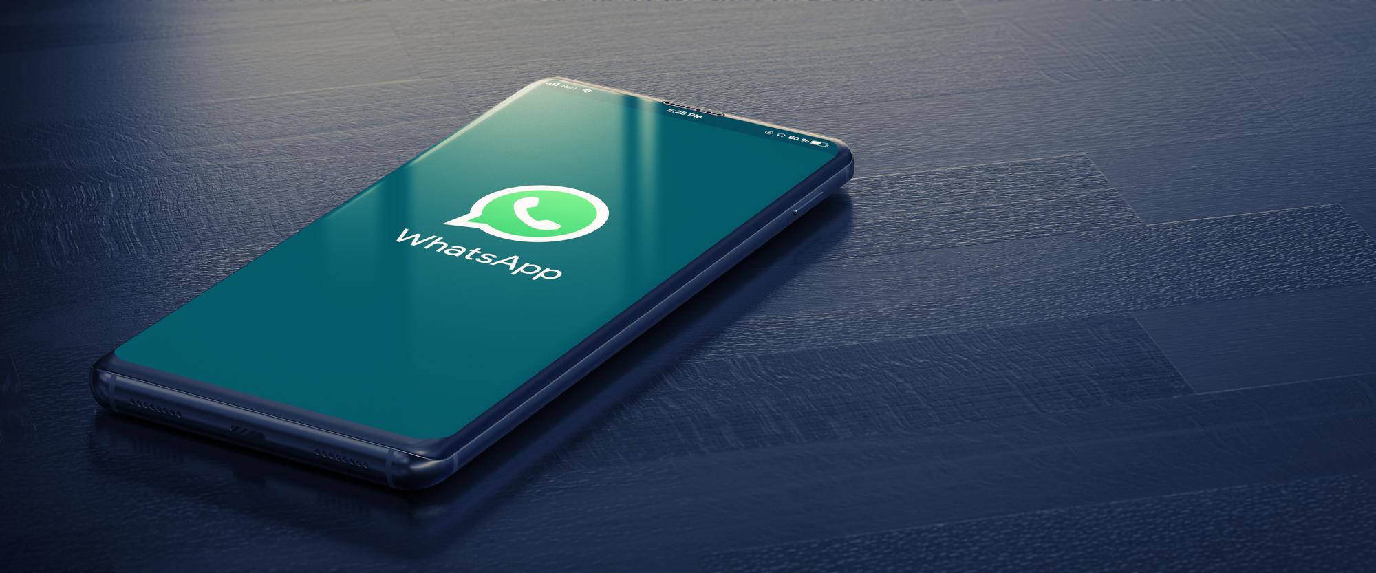 KYIV, UKRAINE-JANUARY, 2020: Whatsapp on Smart Phone Screen. Whatsapp - Most Popular Social Media Tool for Communication Between People in Internet. 3D Rendering.