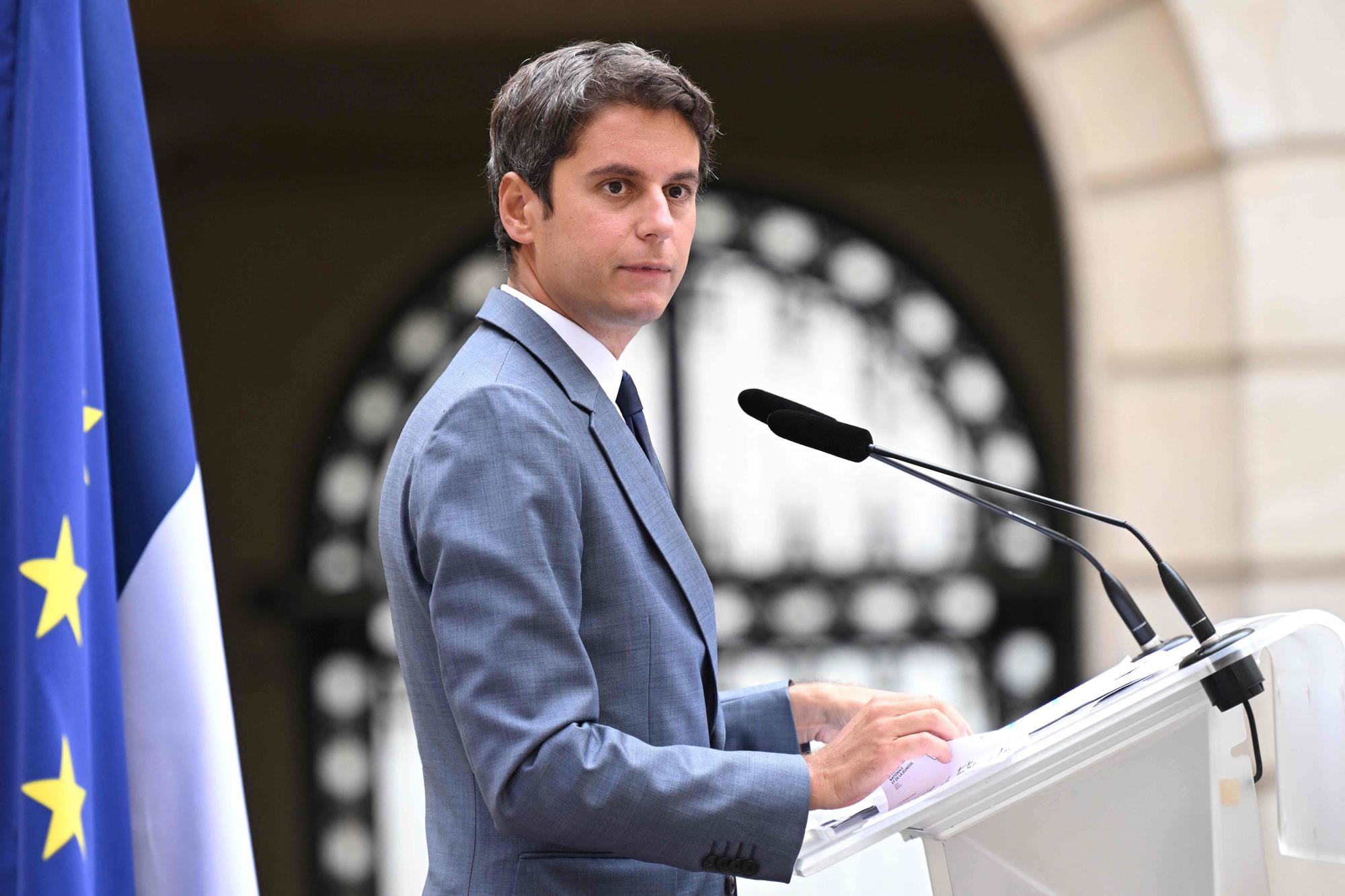 Gabriel Attal ce lundi lors de sa conférence de presse.