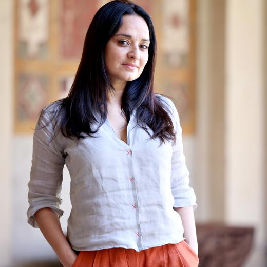 ROME, ITALY - JULY 05: Italian writer Rosella Postorino attends the Finalists Press Conference at Premio Strega 2023 at Museo Etrusco of Villa Giulia on July 05, 2023 in Rome, Italy. (Photo by Franco Origlia/Getty Images)