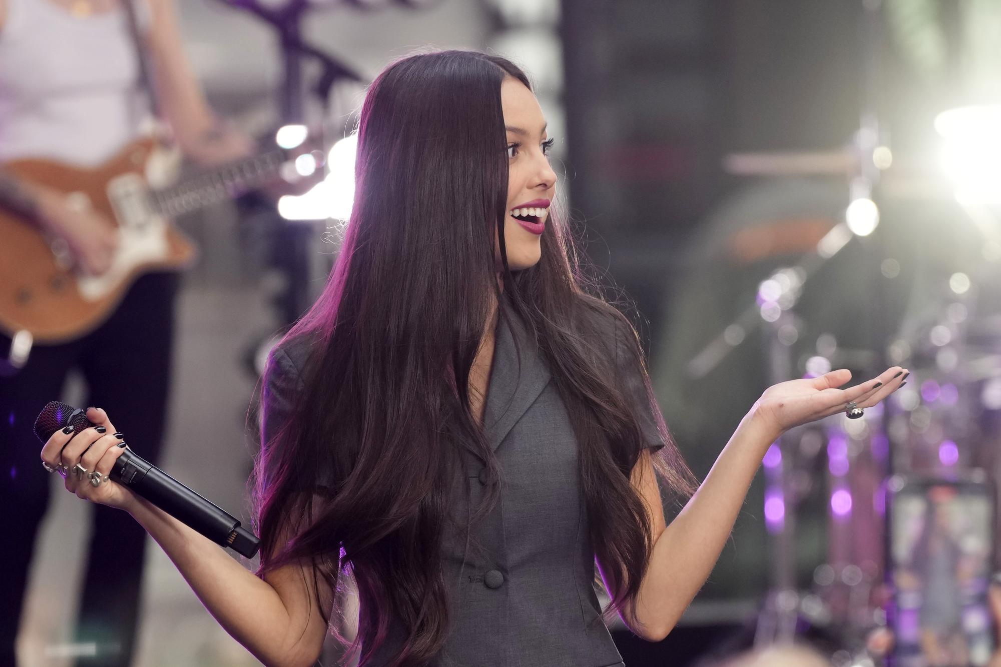 Olivia Rodrigo performs on NBC's "Today" show at Rockefeller Plaza on Friday, Sept. 8, 2023, in New York. (Photo by Charles Sykes/Invision/AP)  Olivia Rodrigo