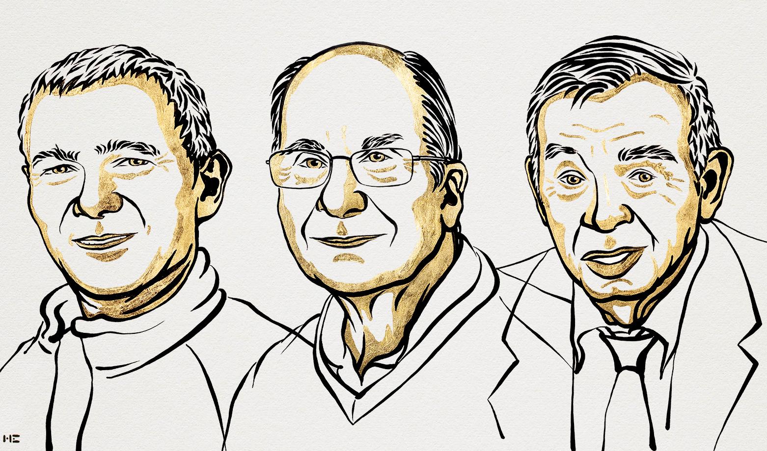 Moungi G. Bawendi, Louis E. Brus et Alexei I. Ekimov, lauréats du prix Nobel de Chimie 2023.