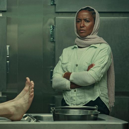 Amaka Okafor as DS Hasan in Bodies. Cr. Matt Towers/Netflix © 2023.