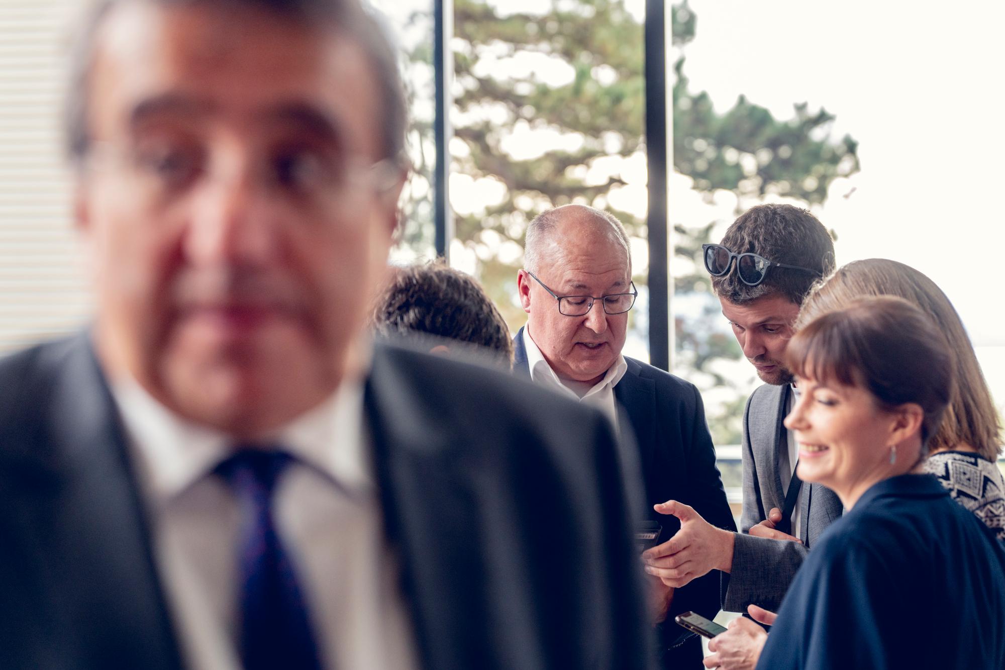 Pierre-Yves Maillard // Pascal Broulis // Premier tour des élections fédérales 2023, Lausanne, le 22 octobre 2023 © David Wagnières