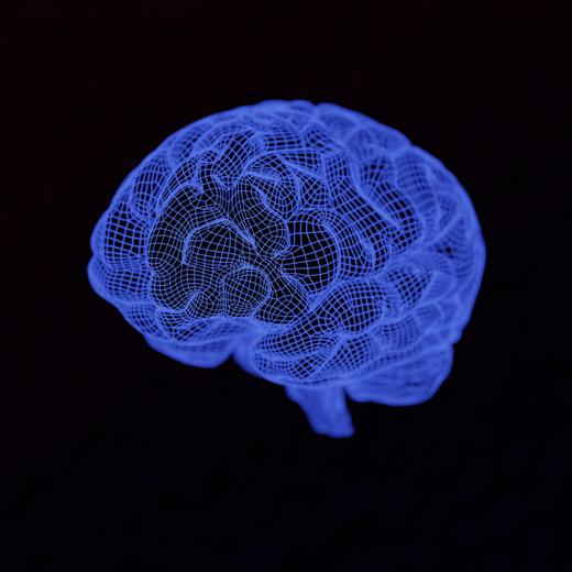 Blue high tech brain