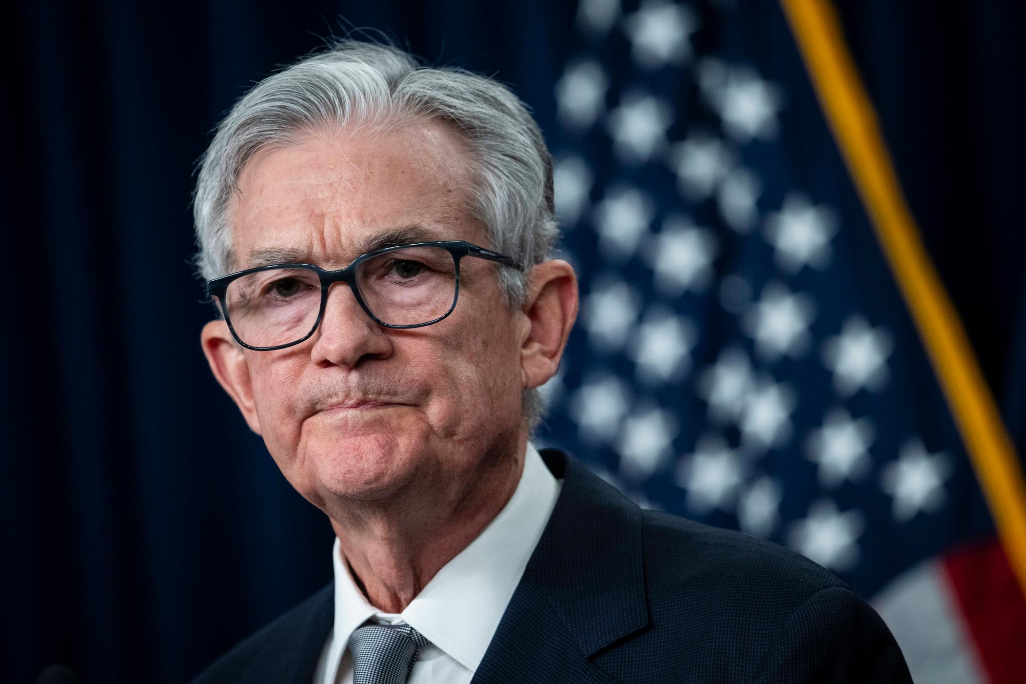 DC: Federal Reserve Chair Powell Press Conference Federal Reserve Chair Jerome Powell speaks to media during a press conference after a Federal Open Market Committee meeting, in Washington, D.C., on Wednesday, November 1, 2023. Graeme Sloan/Sipa USA Washington DC USA NOxUSExINxGERMANY PUBLICATIONxINxALGxARGxAUTxBRNxBRAxCANxCHIxCHNxCOLxECUxEGYxGRExINDxIRIxIRQxISRxJORxKUWxLIBxLBAxMLTxMEXxMARxOMAxPERxQATxKSAxSUIxSYRxTUNxTURxUAExUKxVENxYEMxONLY Copyright: xSipaxUSAx Editorial use only sipausa_49333638