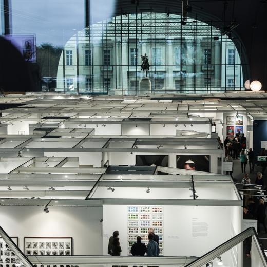 epa10964730 People visit the Paris Photo fair at the Grand Palais Ephemere in Paris, France, 08 November 2023. The 26th Paris Photo runs from 09 to 12 November and host 191 galleries from all over the world. EPA/TERESA SUAREZ