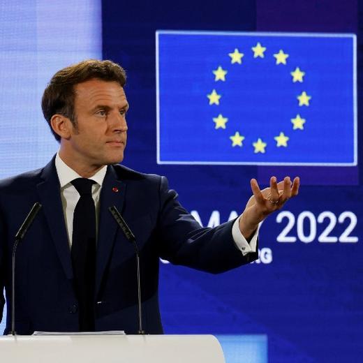 Emmanuel Macron à Strasbourg en mai 2022, quand il a présenté son idée de Communauté politique européenne.