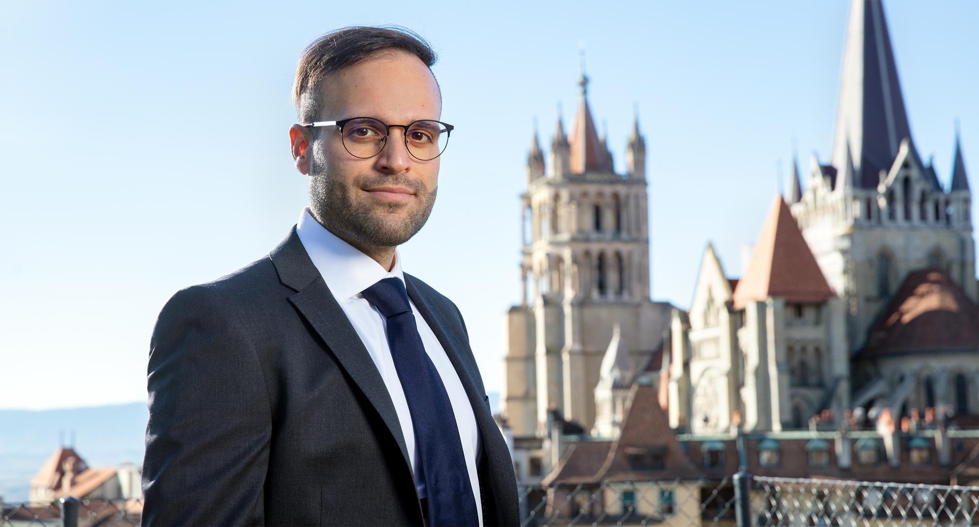 Lausanne - 24 février 2019 - Retraites Populaires, Danny Santoro, conseiller de la région de Lausanne. ©Chris Blaser.