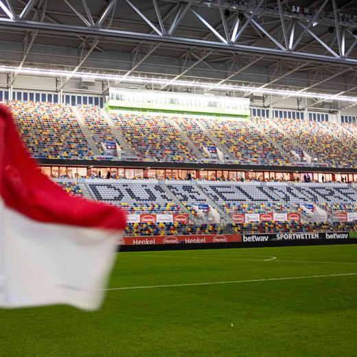 Fußball, Stadiongeschichte Fortuna Düsseldorf Feature, die Merkur Spiel-Arena, Stadion, Tribuene Fussball 1. Bundesliga, 20.Spieltag, Fortuna Duesseldorf D - Eintracht Frankfurt F 1:1, am 01.02.2020 in Duesseldorf/ Deutschland. *** Feature, the Merkur Match Arena, Stadium, Tribune Football 1 Bundesliga, 20 Matchday, Fortuna Duesseldorf D Eintracht Frankfurt F 1 1, on 01 02 2020 in Duesseldorf Germany