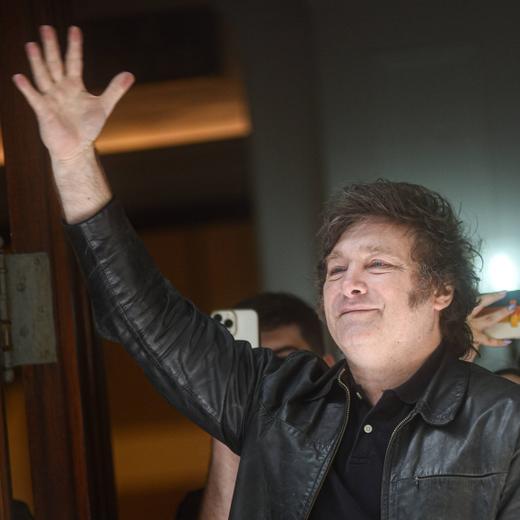 BUENOS AIRES, AR - 19.11.2023: ELEIÇÕES NA ARGENTINA - Liberty Advances coalition presidential candidate Javier Milei after voting in the second round of presidential elections in Buenos Aires, Argentina, Sunday, November 19, 2023. x2463695x PUBLICATIONxNOTxINxBRA GabrielxSotelo