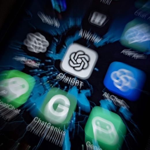 (FILES) This illustration picture shows icons of Google's AI (Artificial Intelligence) app BardAI (or ChatBot) (C-L), OpenAI's app ChatGPT (C-R) and other AI apps on a smartphone screen in Oslo, on July 12, 2023. Hundreds of staff at ChatGPT's parent company OpenAI have signed a letter threatening to leave the tech firm unless "all current board members resign," according to US media reports on November 20, 2023. (Photo by OLIVIER MORIN / AFP)