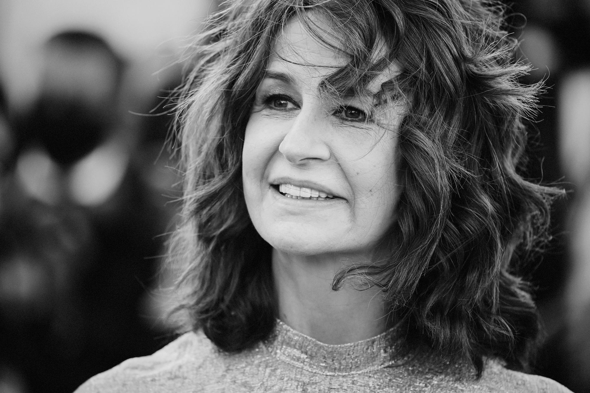 CANNES, FRANCE - JULY 13: (EDITORS NOTE: Image has been converted to black and white) Valerie Lemercier attends the "Aline, The Voice Of Love" screening during the 74th annual Cannes Film Festival on July 13, 2021 in Cannes, France. (Photo by Kate Green/Getty Images)