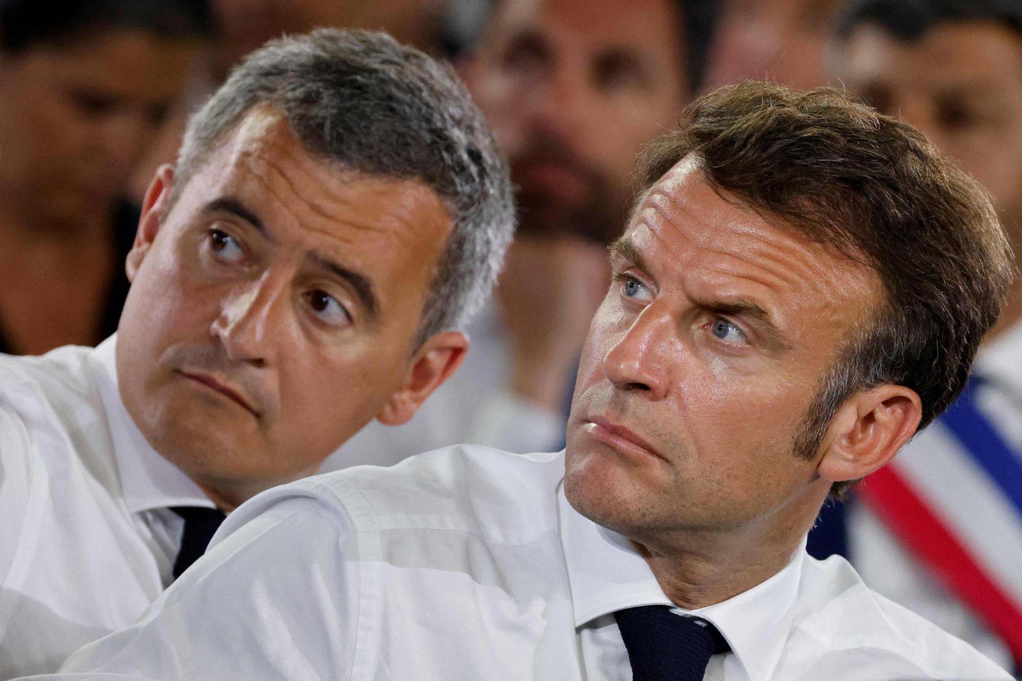 Gérald Darmanin et Emmanuel Macron. Juin 2023.