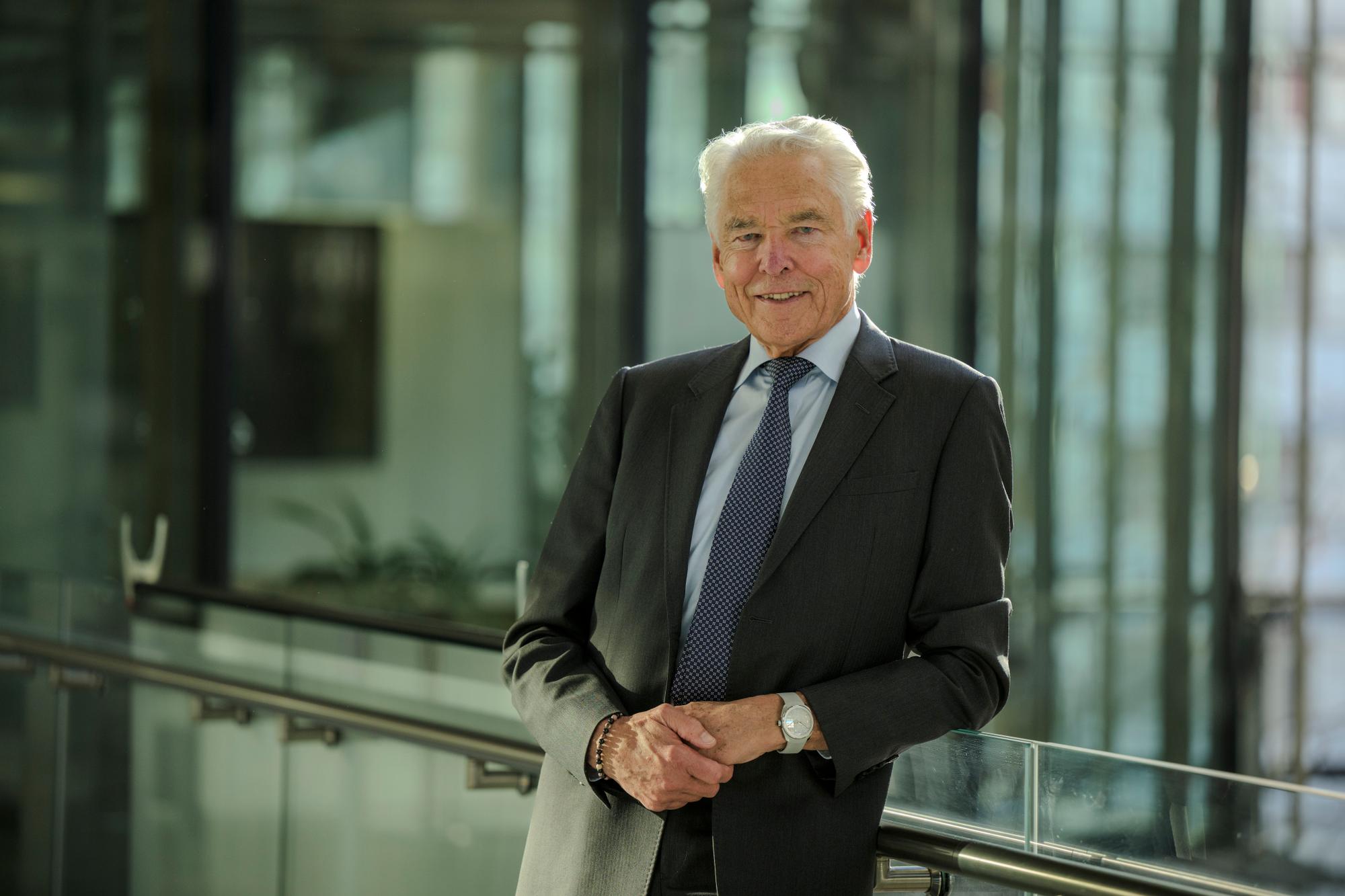 Peter Brabeck, campus Biotech. Genève. 6.12.2023. Eddy Mottaz / Le Temps