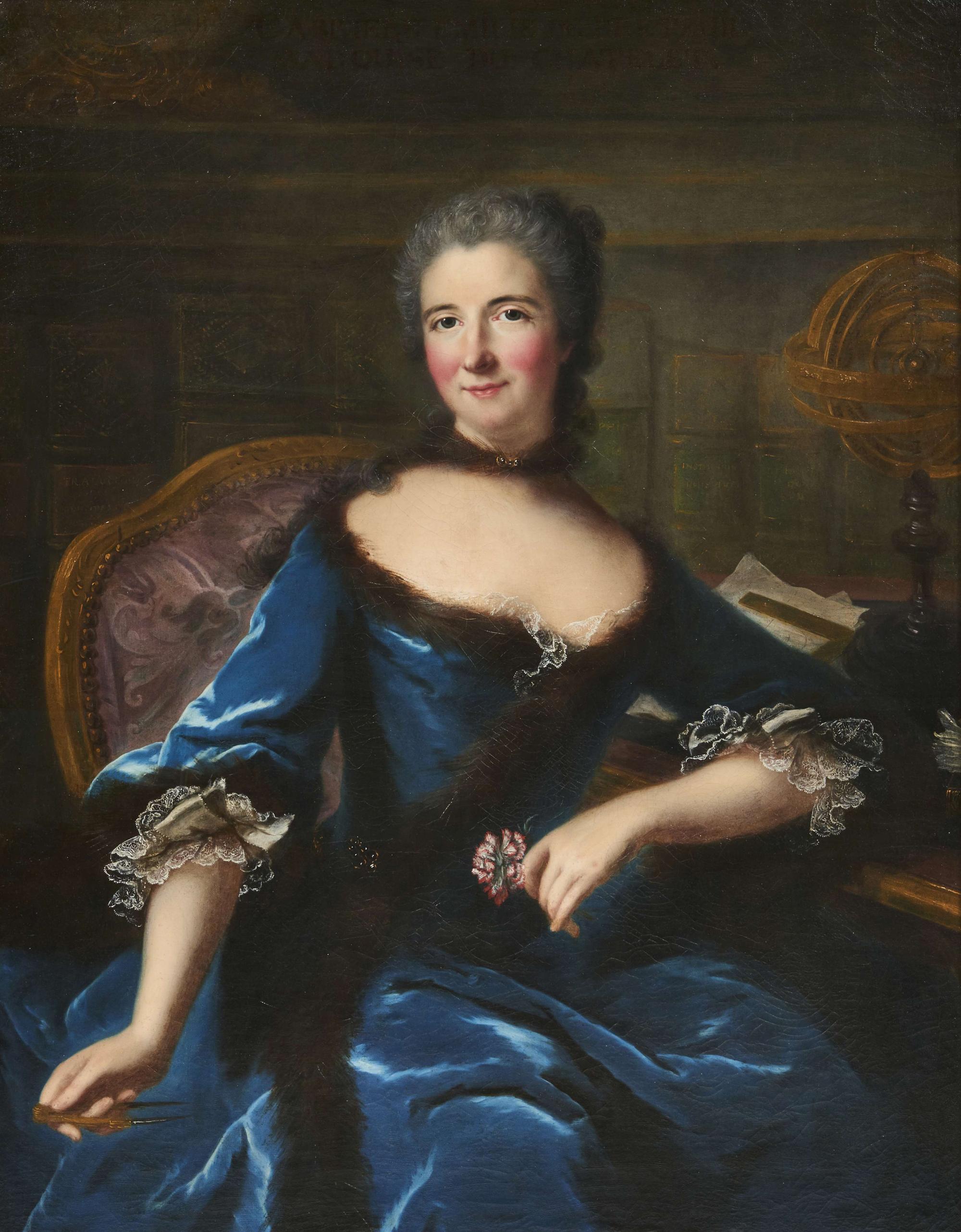 MARIANNE LOIR. Portrait of Gabrielle Émilie Le Tonnelier de Breteuil, marquise du Châtelet (1706-1749).