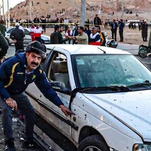 January 3, 2024, Kerman, Iran: The scene after explosions at a commemoration ceremony next to the tomb of Iran s Revolutionary Guards General Qasem Soleimani in the Saheb al-Zaman mosque in the southern city of Kerman. Twin explosions have killed at least 103 people, and another 211 people were wounded near the mausoleum. Officials say a terrorist attack targeted a procession on the anniversary of Qasem Soleimani s death. There were no immediate claims from any groups for what is believed to have been the deadliest such attack in Iran in 42 years. Kerman Iran - ZUMAi98_ 20240103_zih_i98_022 Copyright: xFarsnewsx