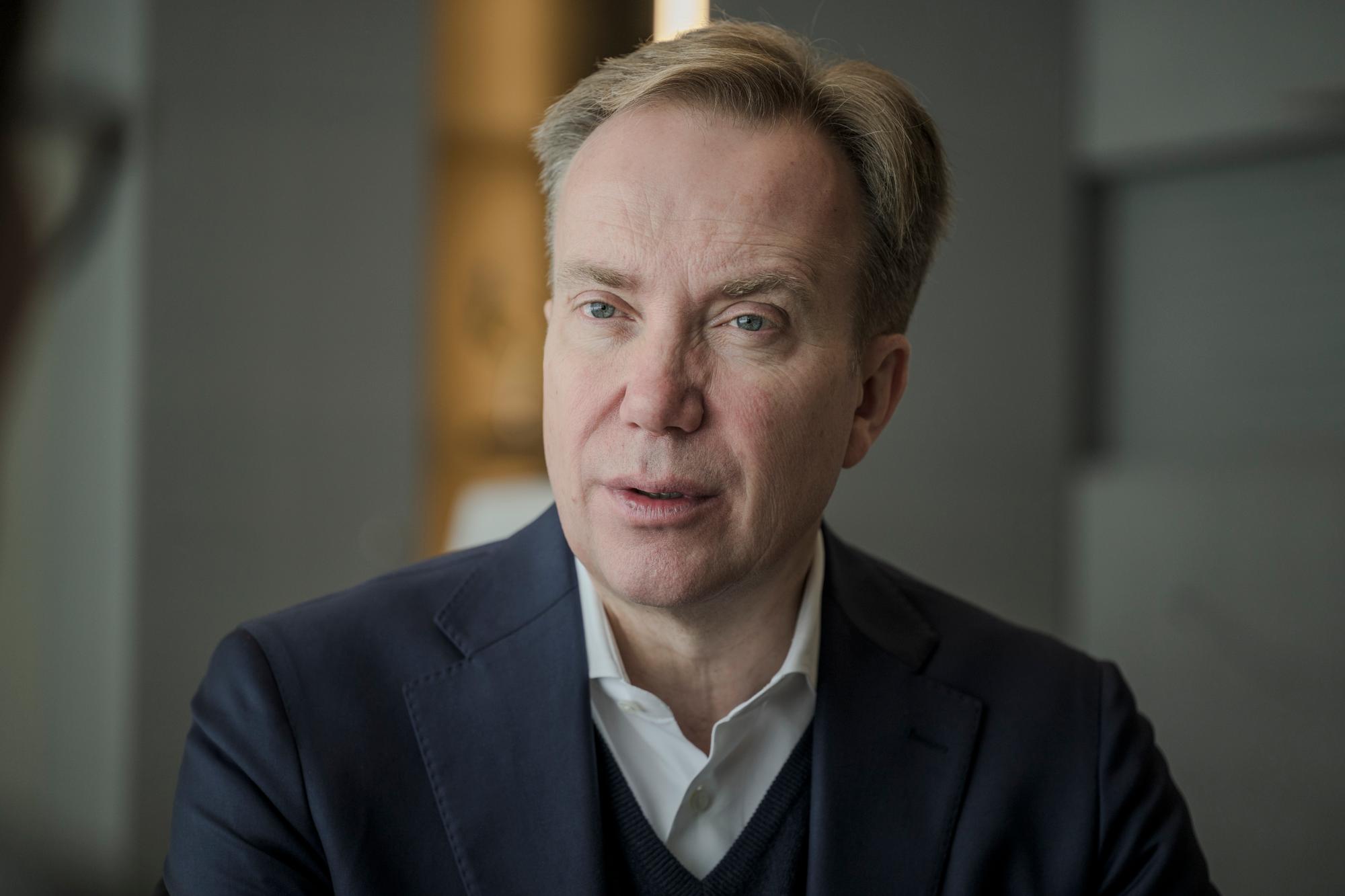 Borge Brende, président du WEF. Cologny. 10.1.2024. Eddy Mottaz / Le Temps