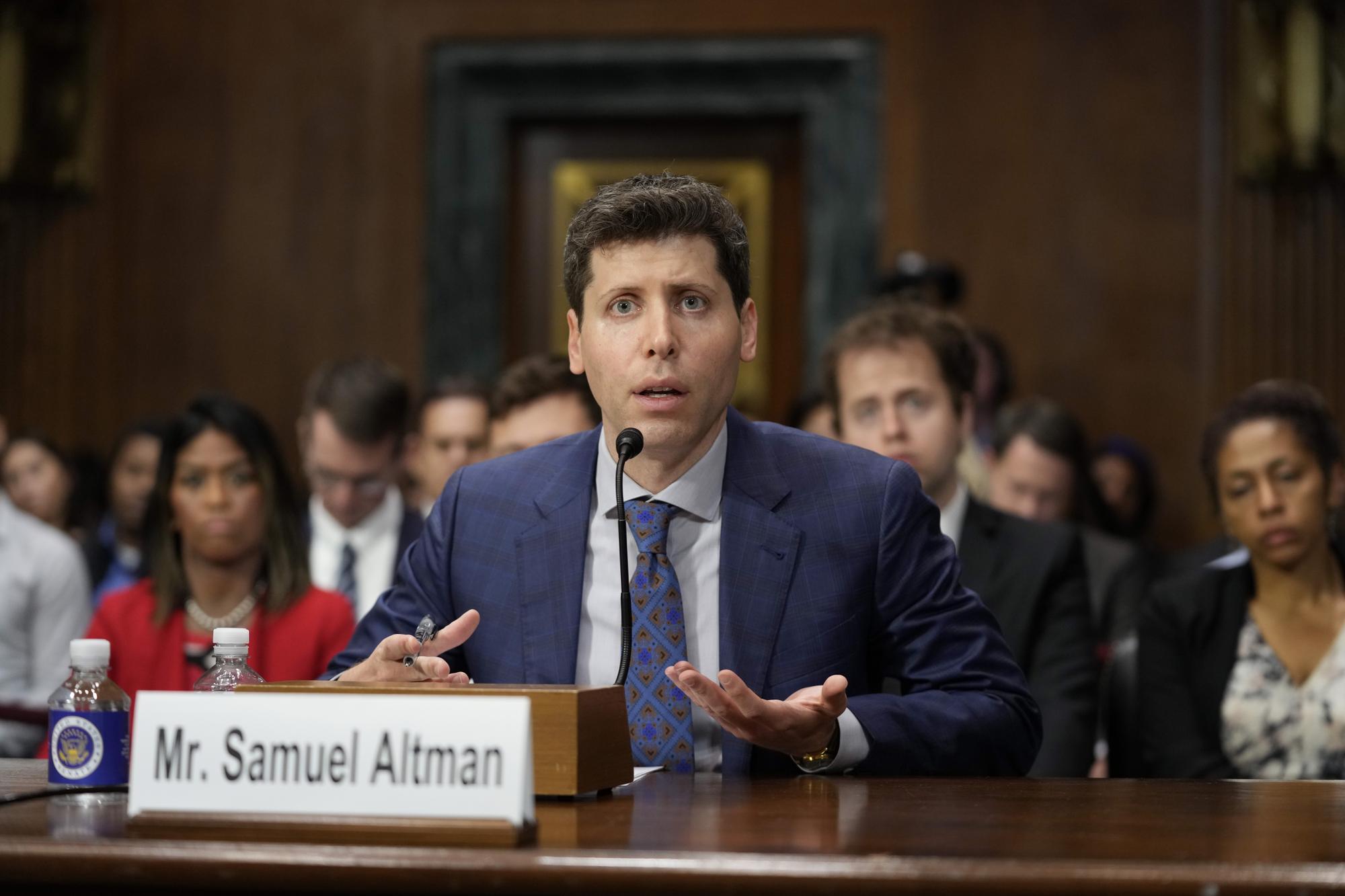 FILE - OpenAI CEO Sam Altman speaks before a Senate Judiciary Subcommittee on Privacy, Technology and the Law hearing on artificial intelligence, May 16, 2023, on Capitol Hill in Washington. ChatGPT maker OpenAI has outlined a plan, spelled out in a blog post on Monday, Jan. 15, 2024, to prevent its tools from being used to spread election misinformation as voters in more than 50 countries around the world prepare to vote in national elections in 2024. (AP Photo/Patrick Semansky, File)  Sam Altman