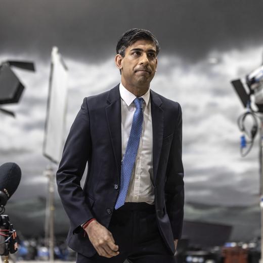 Le Premier ministre britannique Rishi Sunak le 22 janvier 2024 à Beaconsfield.