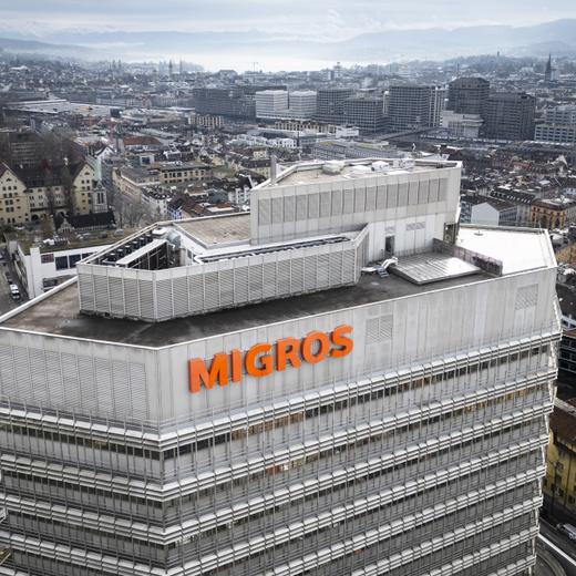 Le siège principal de Migros de la Limmatplatz, à Zurich, photographié le vendredi 2 février 2024.