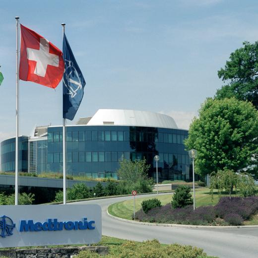 Le site de production de Medtronic à Tolochenaz dans le canton de Vaud.