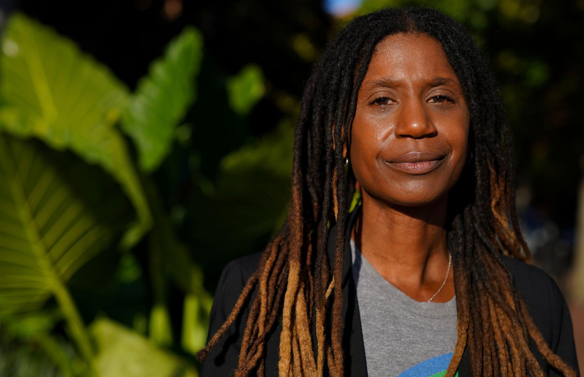 CHARLOTTESVILLE, VIRGINIA - OCTOBER 18: Author and teacher Jocelyn Nicole Johnson attends the MoveOn Political Actions Banned Book Mobile event with local authors and teachers on October 18, 2023 in Charlottesville, Virginia. The MoveOn Banned Book Mobile handed out frequently banned books for free to anyone who attended the event. (Photo by Leigh Vogel/Getty Images for MoveOn)