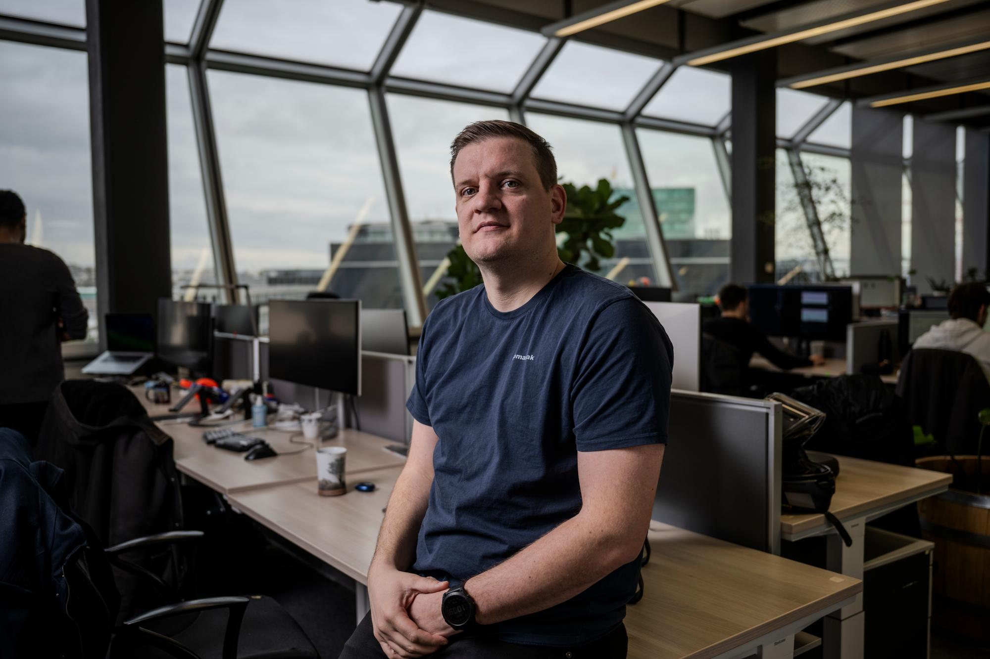 Marc Oehler, directeur d' Infomaniak. Genève. 12.2.2024. Eddy Mottaz / Le Temps